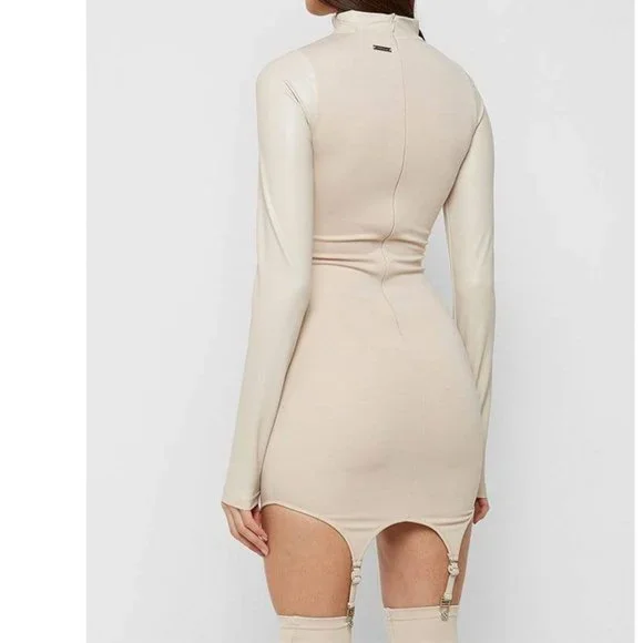 GORGEOUS VEGAN LEATHER SUSPENDER DRESS!!! - Picture 5 of 7